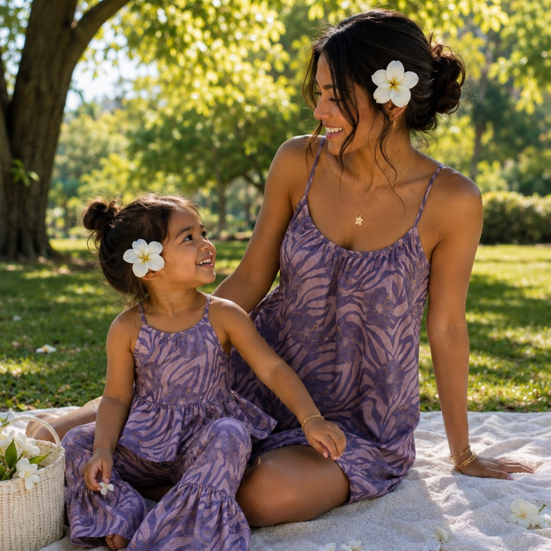 The Malia Set (2 pcs - Purple Wild Pua Print)